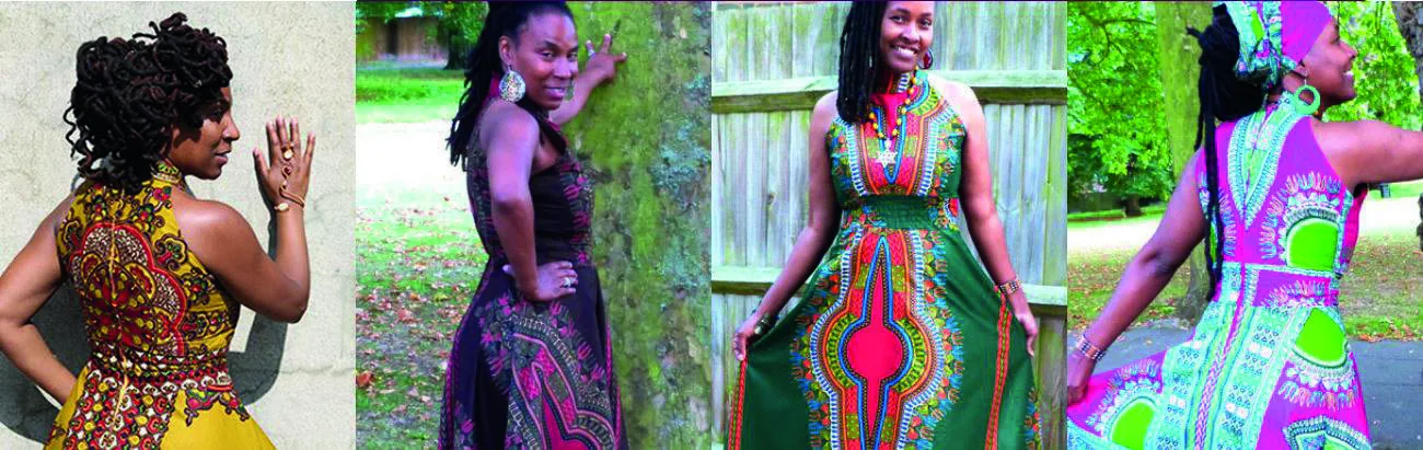 Aziza Natural Beauty lifestyle photography showing colourful African fashion